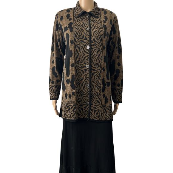 Fendi Vintage Animal Print Cardigan - Picture 1 of 7